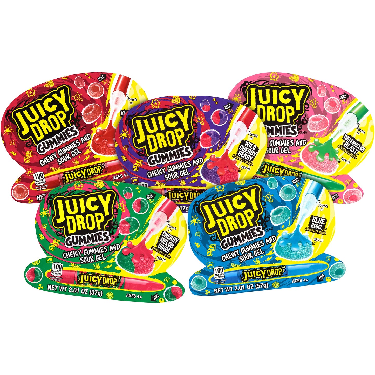 Juicy Drop Gummies Chewy Gummies & Sour Gel 57g
