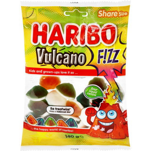 Haribo Vulcano F!zz Sour Liquid Centre Gummies 140g