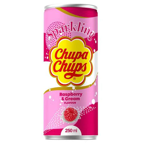 Korean Chupa Chups Sparkling Raspberry & Cream Flavour 250ml Can