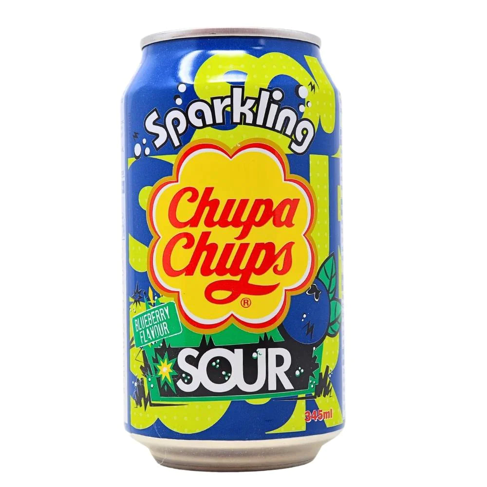 Chupa Chups Sparkling Sour Blueberry Flavour Can 345ml