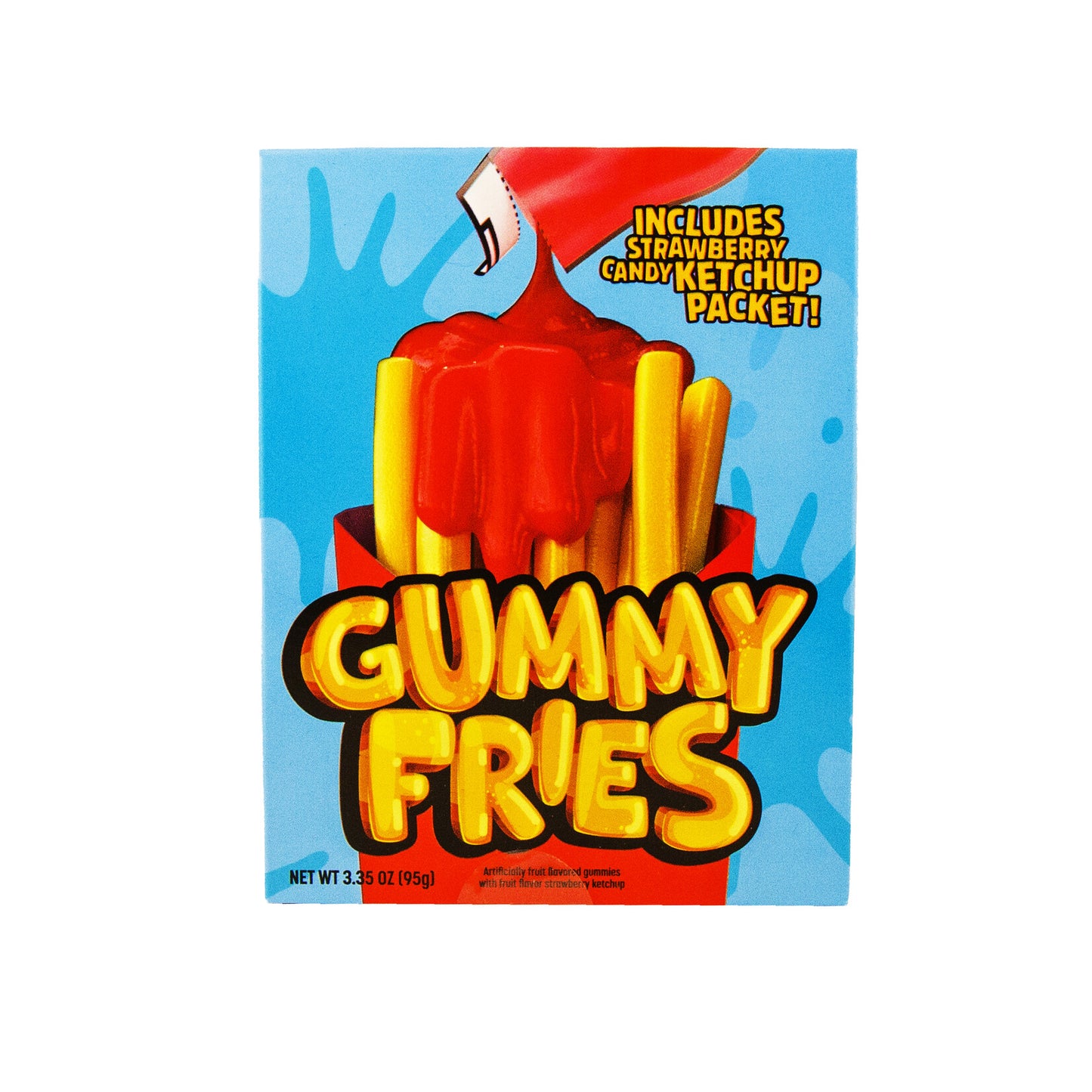 Gummy Fries With Strawberry Flavoured Candy Ketchup Packet 95g