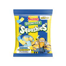 Swizzels Drumsticks Squashies Minions Banana & Blueberry Flavour Bag 140g
