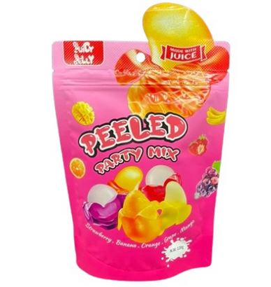 Juicy Jelly Peeled Gummies Party Mix 5 Flavours Gluten Free 120g