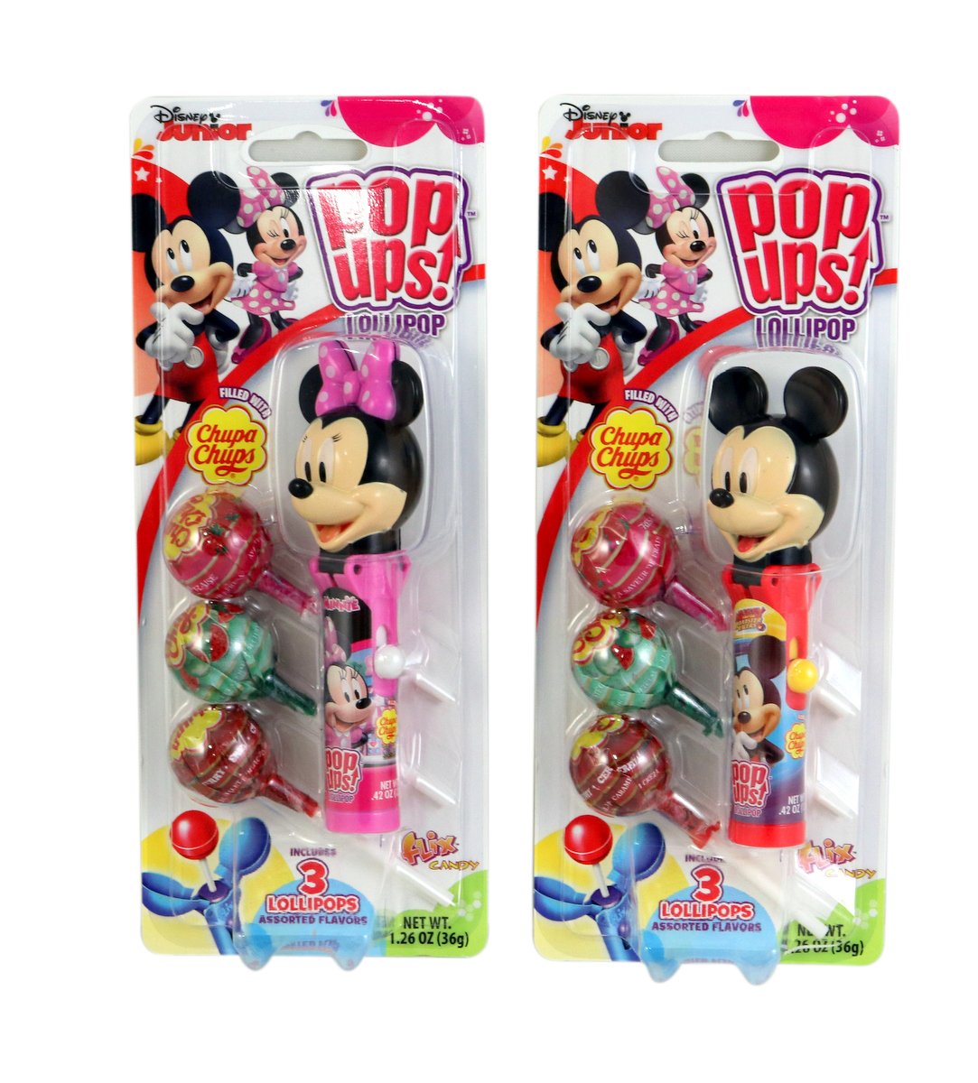 Disney Junior Mickey and Minnie Pop Ups Chupa Chups Lollipops Limited Edition 36g