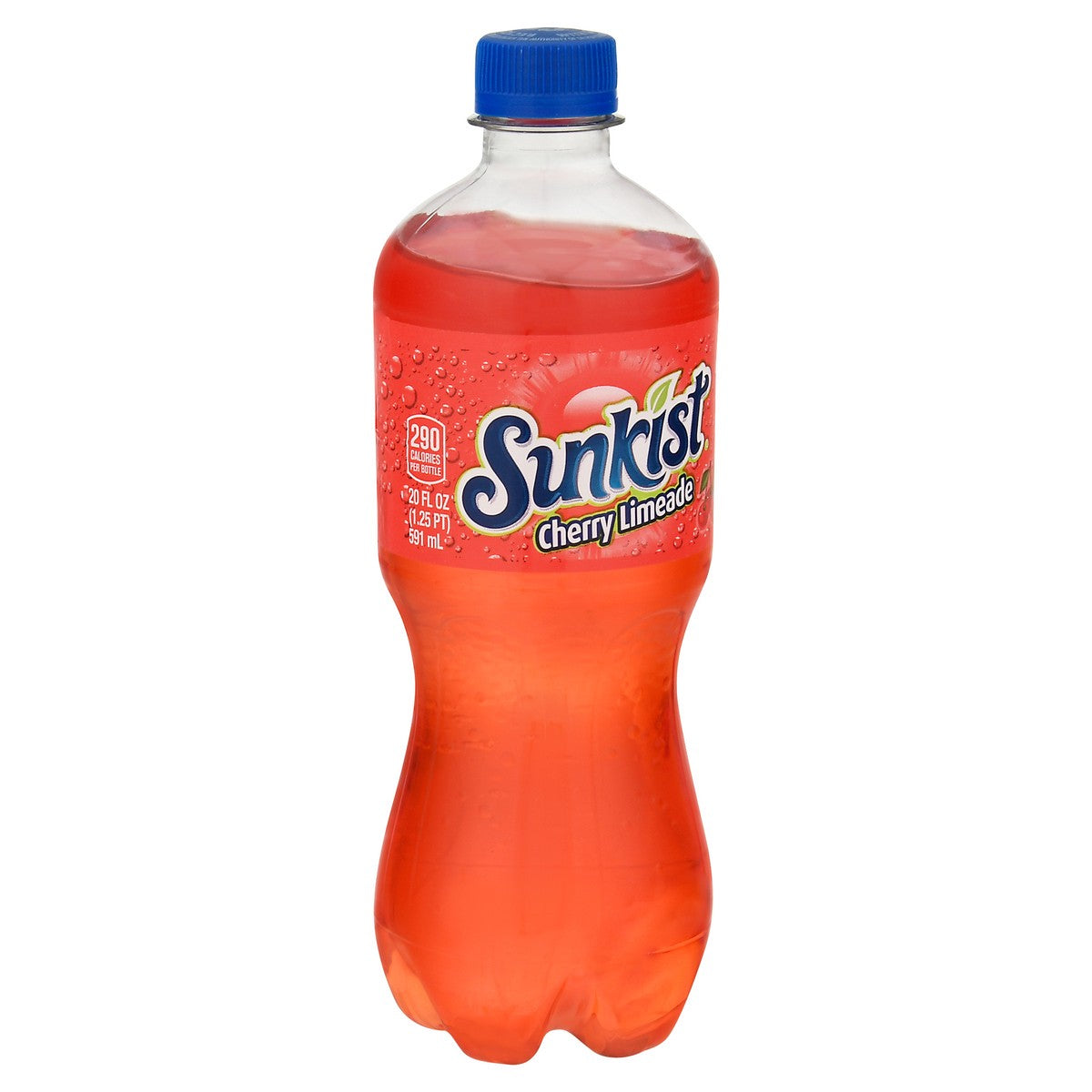 Sunkist Cherry Limeade Soda Soft Drink Bottle 591ml The Lolly Barn 8164