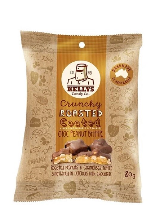 Kellys Candy Co Chocolate Peanut Brittle Pieces 80g or 200g Bag