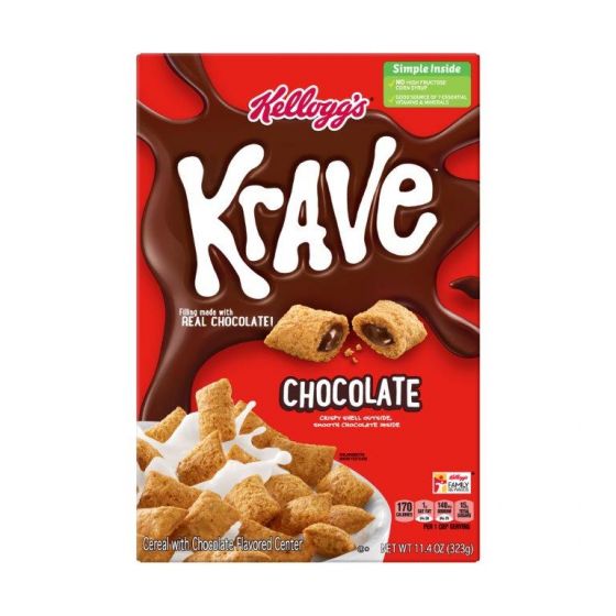 KRAVE CEREAL BOX  323g, PAST BEST BEFORE 26TH MARCH 2023, STILL SAFE TO CONSUME PAST THIS DATE.
#NO REFUNDS GIVEN FOR REDUCE TO CLEAR STOCK!
 Krave Breakfast Cereal Chocolate Filling Made with Real Chocolate 323g Box Or 53g Bowl