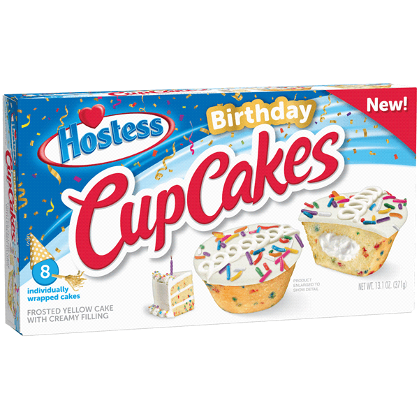 Hostess Cupcake Birthday Cake Twinkie Single 2 Pack or Box of 8