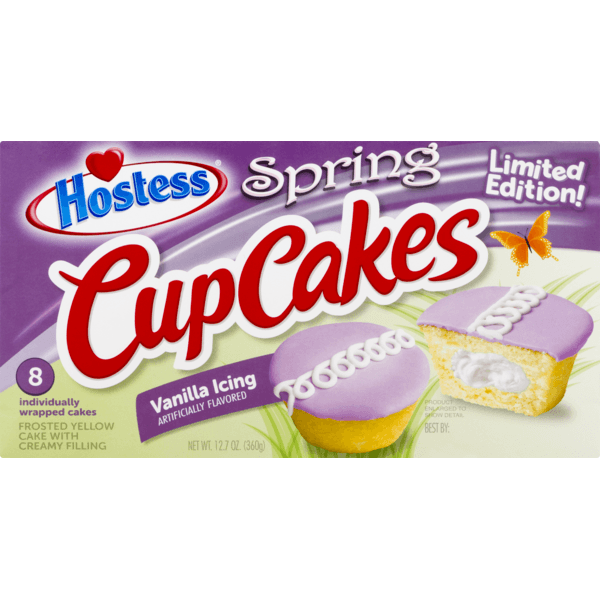 Hostess Spring Cupcakes Twinkies Vanilla with Purple Lavender Icing Special Edition
