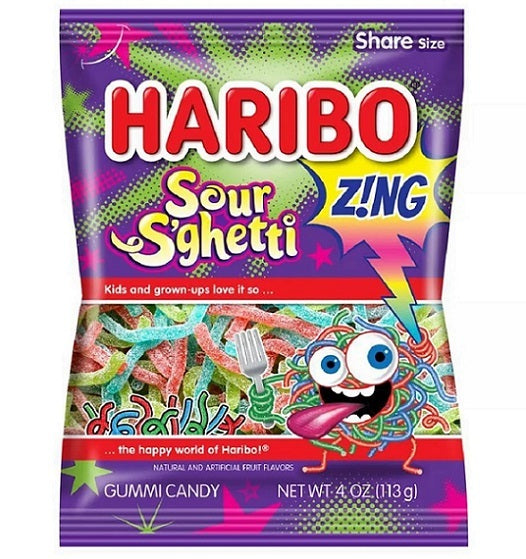 Haribo Sour S'ghetti Spaghetti Gummy Gummi Chewy Candy 142g