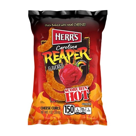 Herr's Herrs Carolina Reaper Cheese Curls Gluten Free 184g