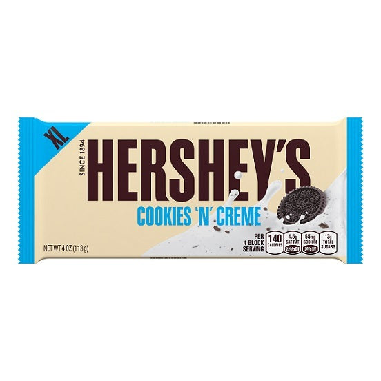 Hershey's Hersheys Cookies n Creme XL Block Bar 113g BBD: 30/07/24