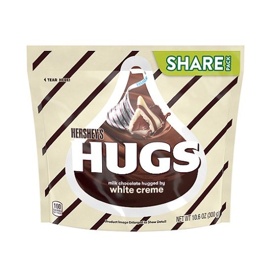 Hershey's Hersheys Hugs Milk Chocolate Hugged By White Creme 300g Bag BBD: 30/6/24