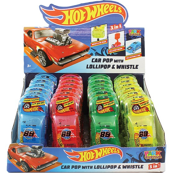Hot Wheels Car Pop with Lollipop and Whistle 10g