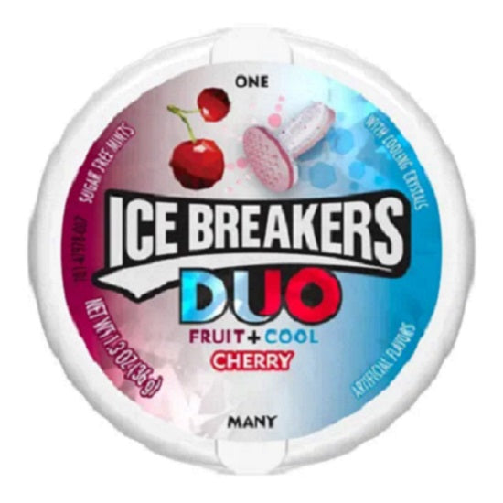 Ice Breakers Duo Fruit and Cool Cherry Flavour Mints Sugar Free 36g Container