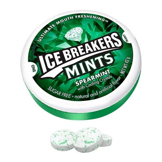 Ice Breakers Spearmint Flavour Mints Sugar Free 36g Container