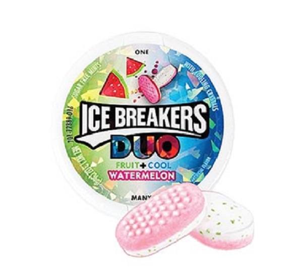 Ice Breakers Duo Fruit and Cool Watermelon Flavour Mints Sugar Free 36g Container