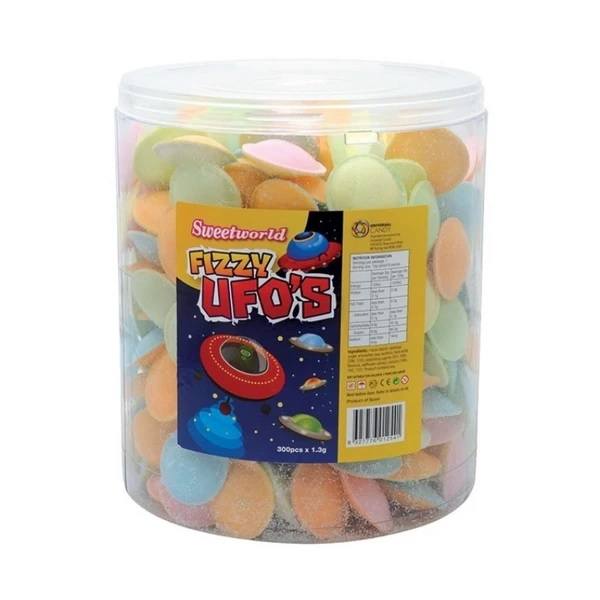 Sweet World Fizzy UFO's Flying Saucers Sherbet Discs 15 Pieces Gluten