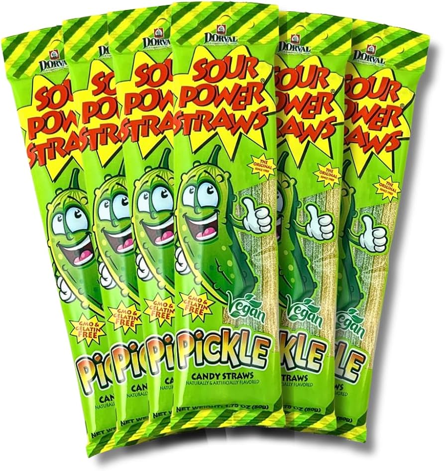 Sour Power Straws Pickle Flavour Vegan 50g