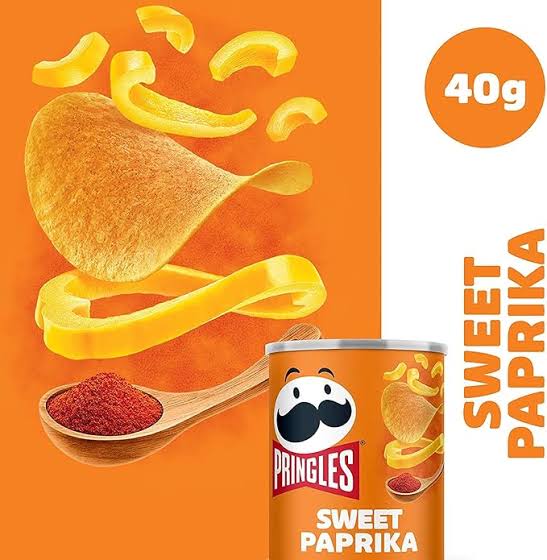 Pringles Paprika Flavour Potato Crisps 40g