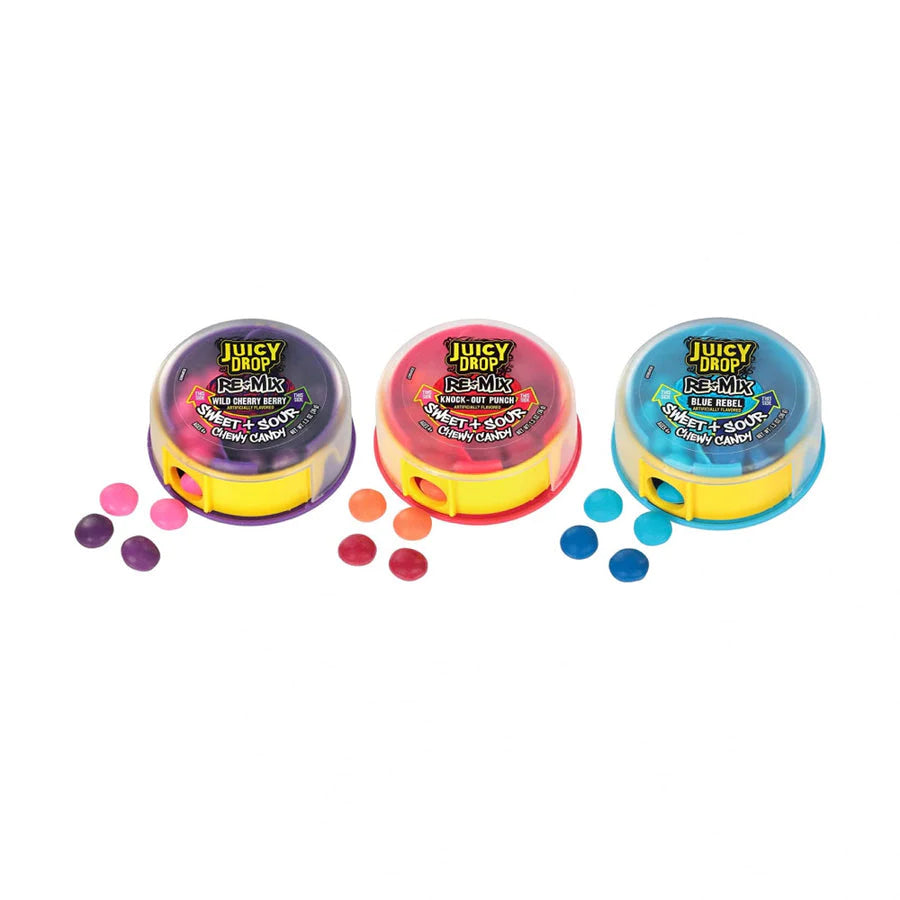 Juicy Drop Re-Mix Sweet & Sour Chewy Candy 36g Assorted Flavours BBD: 03/02/24