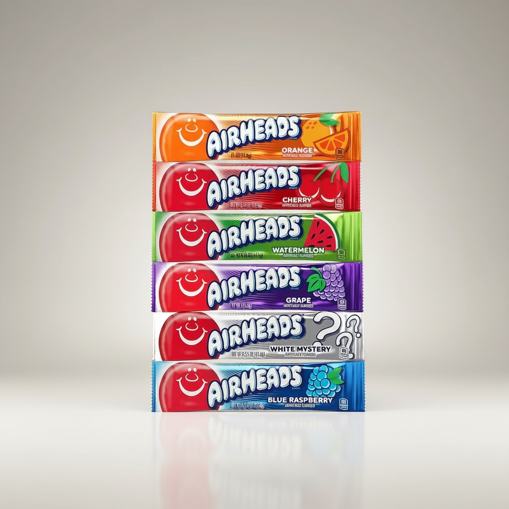 Airheads Bar 6 Assorted Fruit Flavours Chewy Lolly Laffy Taffy 93.6g Gluten Free