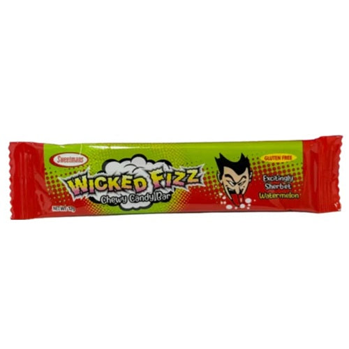 Wicked Fizz Watermelon Flavoured Sherbet Lolly Candy Chews Bar Gluten Free 12g