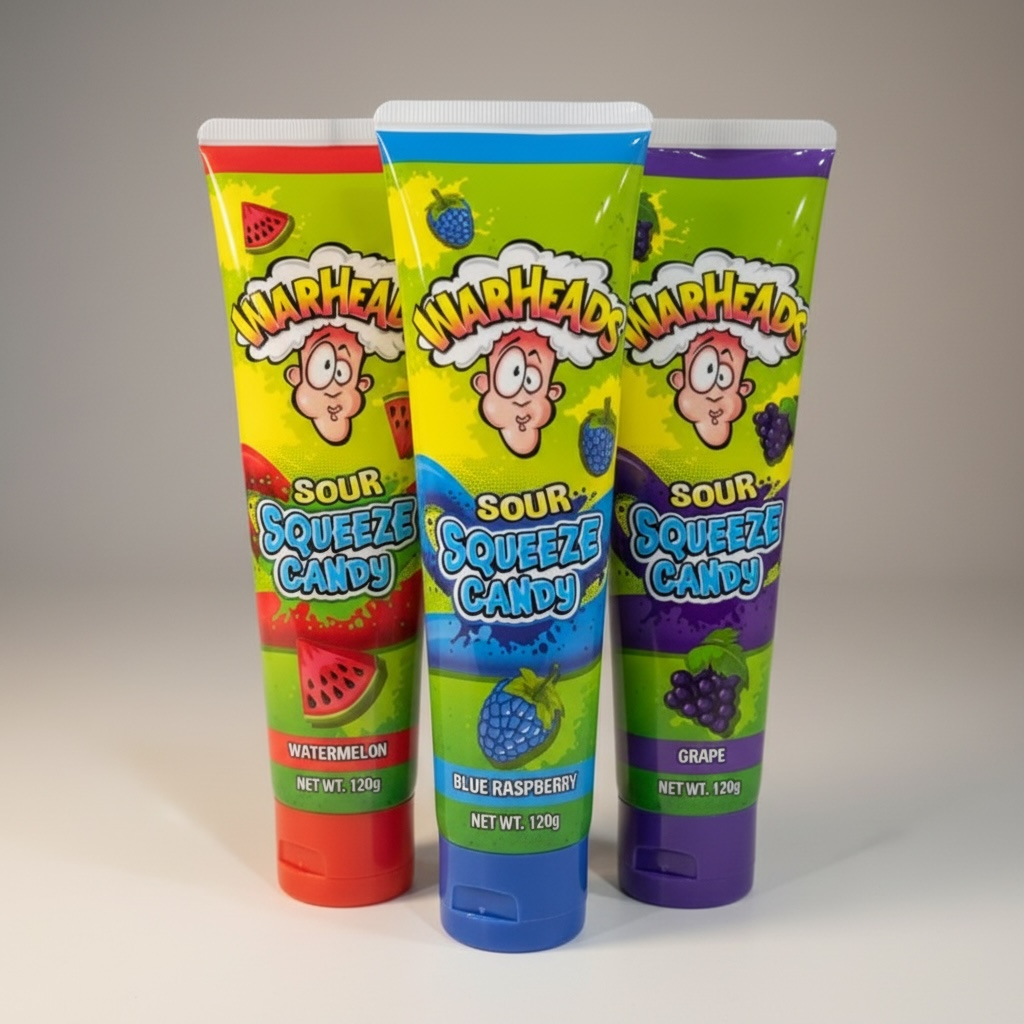 Warheads Sour Squeeze Candy Assorted Flavours 120g Tube