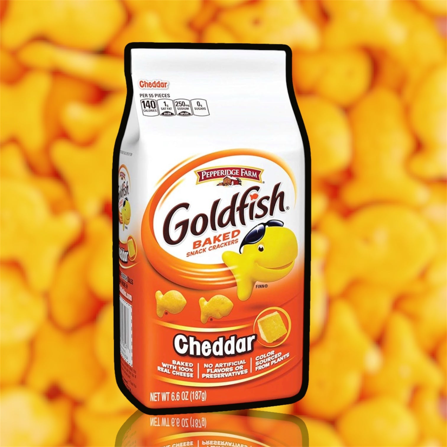 Pepperidge Farm Goldfish Baked Cheddar Flavoured Snack Crackers 187g Packet BBD: 29/09/25