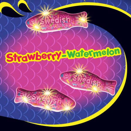 Swedish Fish Mini Glow Ups Strawberry Watermelon 87g