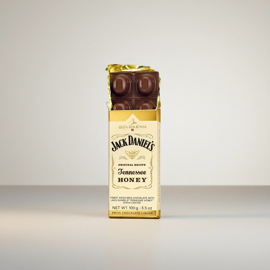 Jack Daniels Goldkenn Honey Swiss Chocolate With Whiskey Syrup Center 100g Block
