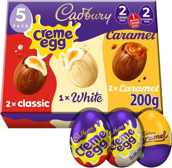 UK Cadbury Creme Egg 5pk Classic White Caramel 200g