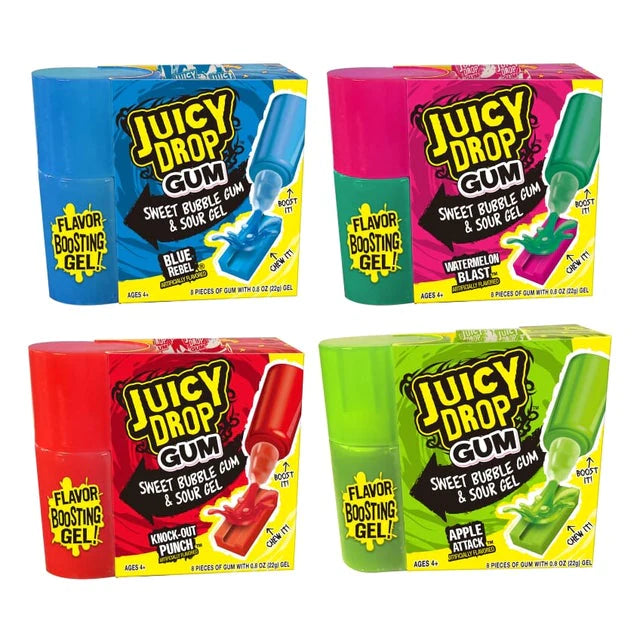 Juicy Drop Gum Sweet Bubblegum & Sour Gel 22g