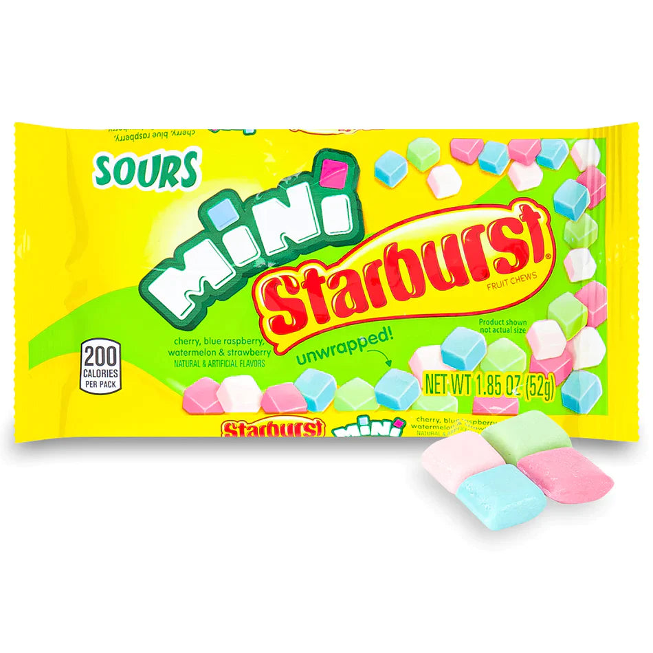 Starburst Mini Sours Unwrapped 52g BBD: END DEC 2023