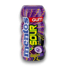 Mentos Pure Fresh Sugar Free Sour Grape Bubble Chewing Gum Bottle 30g