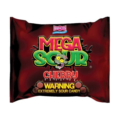 Barnetts Mega Sour Cherry Flavoured Extremely Sour Candy 104g Bag