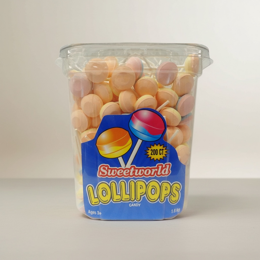 Sweetworld Sherbet Lollipops Single or 1.6kg 200pcs Tub