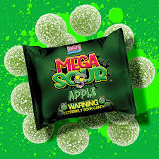 Barnetts Mega Sour Apple Flavoured Extremely Sour Candy 104g Bag