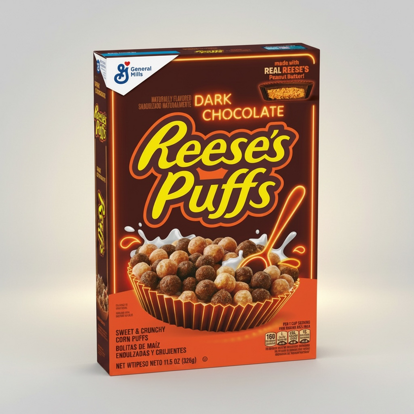 Reese’s Puffs Dark Chocolate & Peanut Butter Cereal 326g