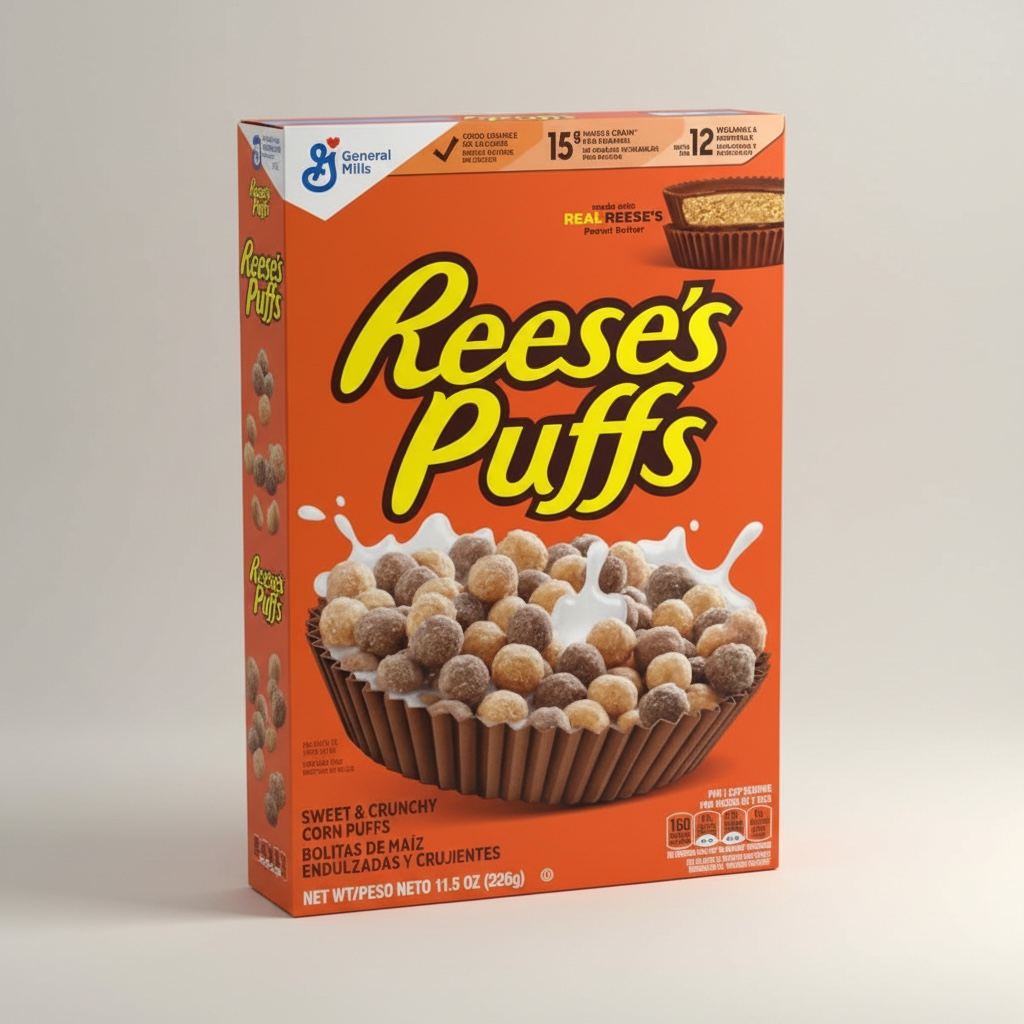 General Mills Reese's Puffs Peanut Butter Cocoa Cereal Box 326g