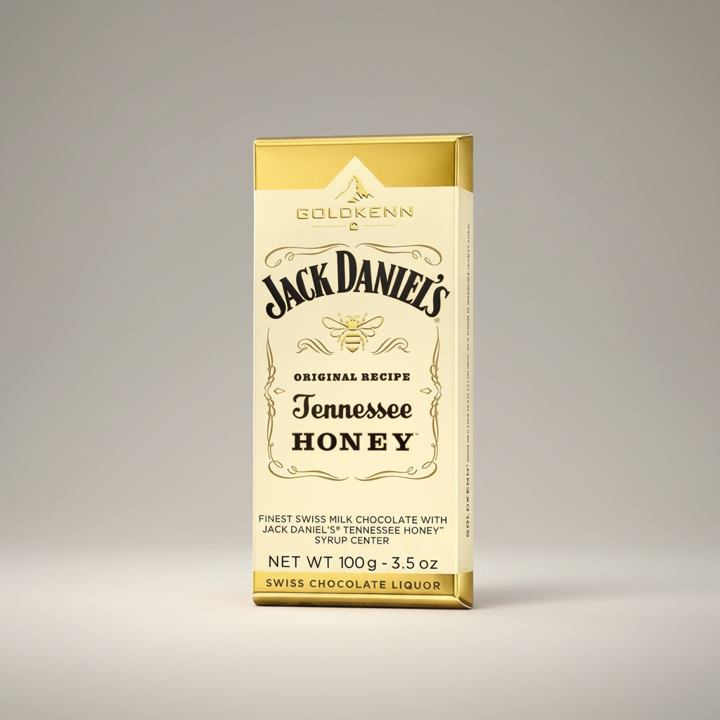 Jack Daniels Goldkenn Honey Swiss Chocolate With Whiskey Syrup Center 100g Block