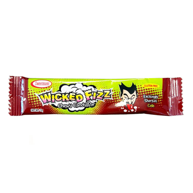 Wicked Fizz Cola Flavoured Sherbet Lolly Candy Chews Bar Gluten Free 12g