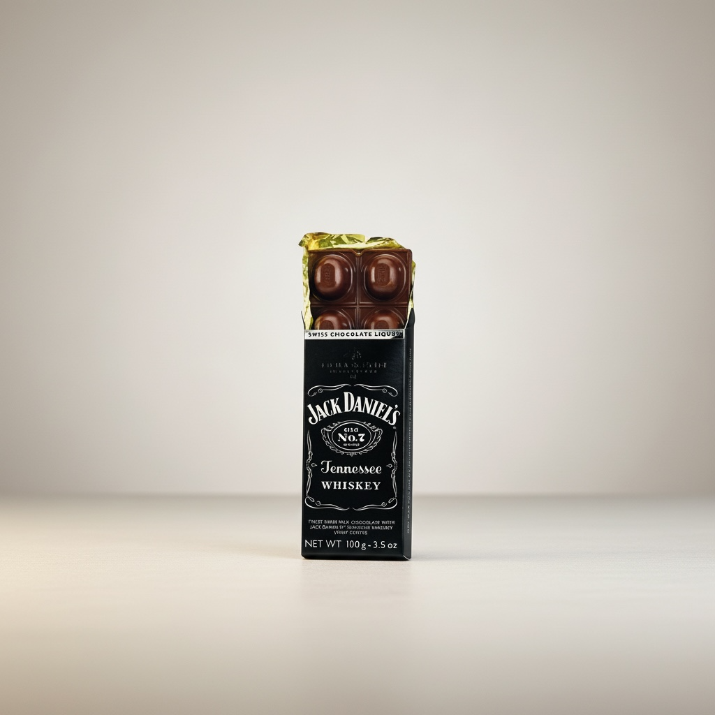 Jack Daniels Goldkenn Finest Swiss Milk Chocolate With Whiskey Syrup Center 100g Block
