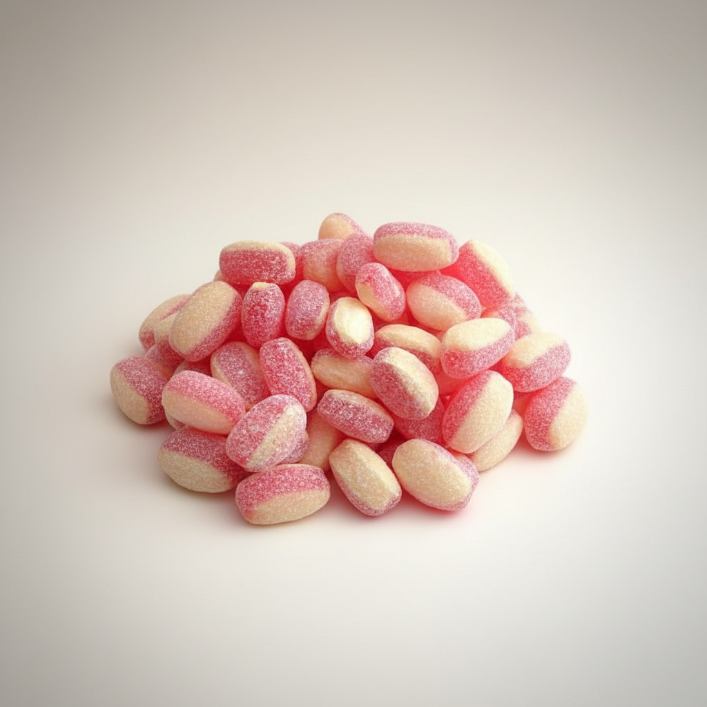 UK Rhubarb & Custard Hard Boiled Sweets Lollies 150g