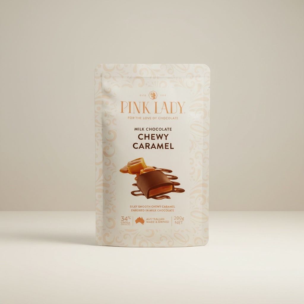 Pink Lady Cobbers Chewy Milk Chocolate Caramel Bites 200g