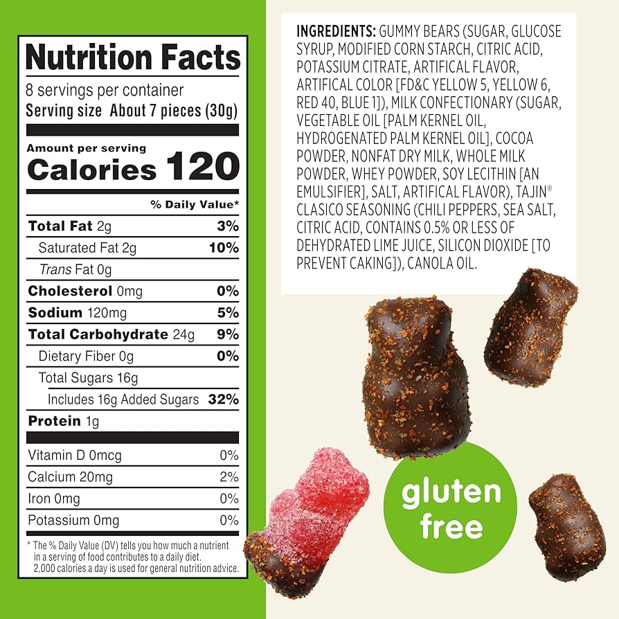 Tajin Chocolate Gummy Bears Gluten Free 113g