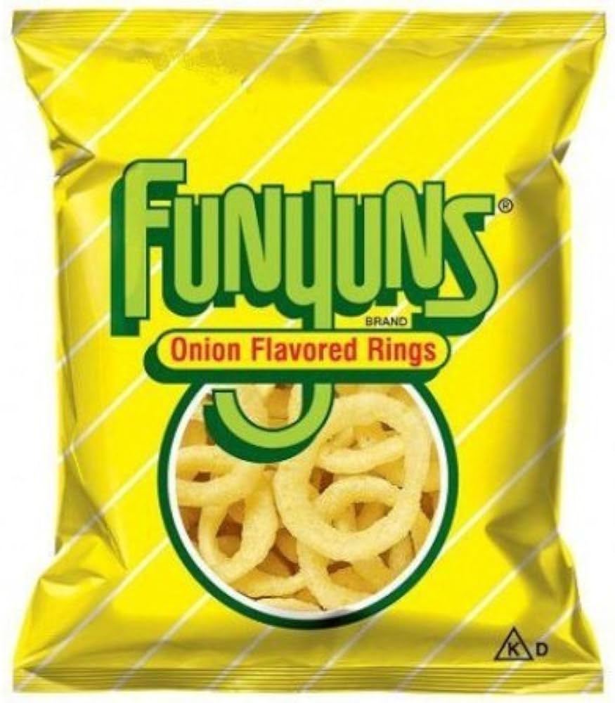 Funyuns Onion Flavoured Rings Crisps Snacks 21.2g