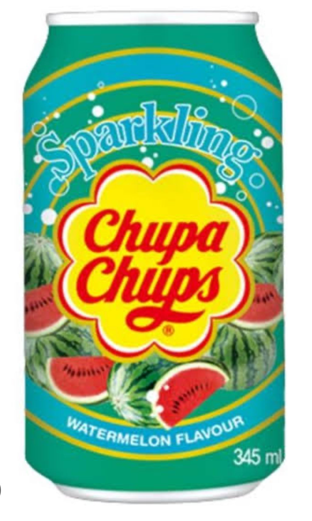 Chupa Chups Sparkling Watermelon Flavoured Soft Drink Soda 345ml Can