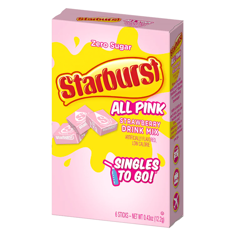 Starburst All Pink Strawberry Drink Mix Zero Sugar 16.6g