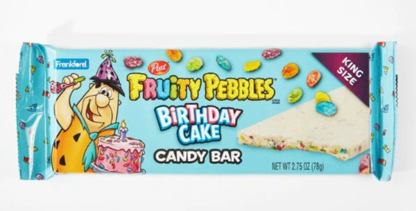 Post Flintstones Fruity Pebbles Birthday Cake Candy Bar King Size 78g